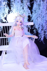60cm 白雪 フルシリコン製 人形アニメラブドール 二次元ロリリアルドール